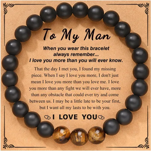 UPROMI Regalos para papá, padrastro, abuelo, tío, padrastro, hermano, hijo, nieto, sobrino, hijastro, hombre, pulsera, regalo de cumpleaños para