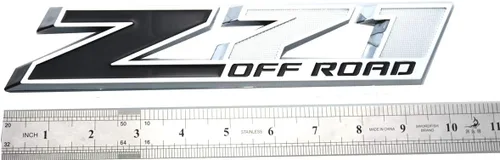 Miniatura 5 de Aimoll - 2 emblemas cromados grandes Z71 de 10 pulgadas de repuesto para GMC Chevy Silverado (negro cromado)
