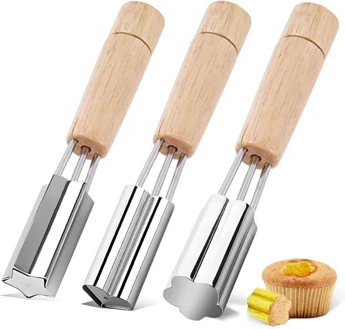 Miniatura 8 de SHANGSKY Rueda cortadora de repostería, rueda de corte de ravioles con mango largo de madera, cortador de pasta, bola de masa para hacer encaje