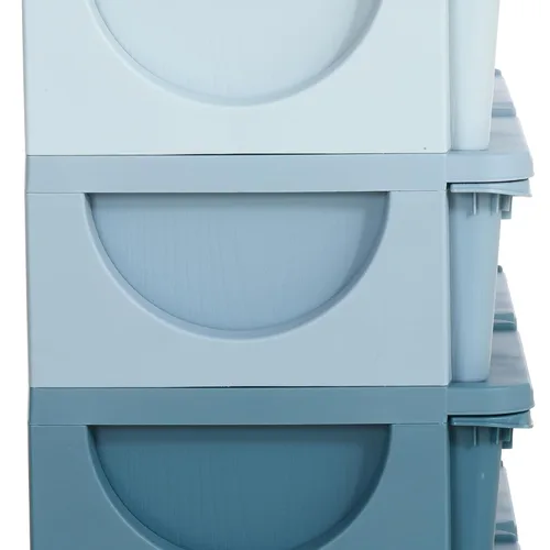Miniatura 8 de Qaba Unidad de almacenamiento de 3 niveles para niños, organizadores de juguetes y almacenamiento con 6 cajones para dormitorio de niños, guardería
