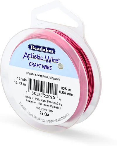 Miniatura 116 de Artistic Wire, alambre para manualidades de calibre 22 bañado en plata, resistente a las manchas, color cobre, blanco, 9,1 m