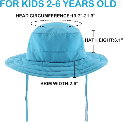 Miniatura 43 de Connectyle Sombrero de sol para niños y niñas, sombrero de pescador de ala ancha UPF 50+, sombrero de protección solar, sombrero transpirable