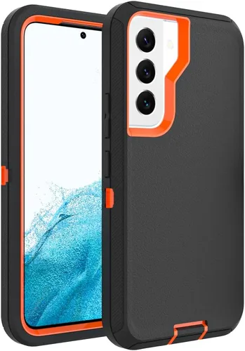 Funda para Galaxy S21, Funda Resistente de Grado Militar Resistente a los Golpes y a Prueba de Caídas para Samsung Galaxy S21, Negro+Naranja Negro y