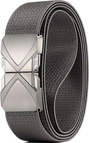 Miniatura 12 de GEIT - Cinturón elástico de nylon con hebilla de metal de liberación rápida, 3,4 cm, cinturón táctico invisible para golf casual