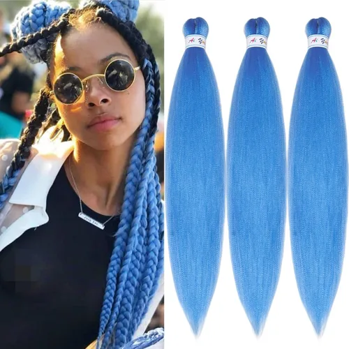 Miniatura 15 de Cabello para Trenzar Naranja Jengibre Pre-Estirado Kanekalo Cabello para Trenzar Pre-estirado 26 pulgadas Extensiones de Cabello Sintético