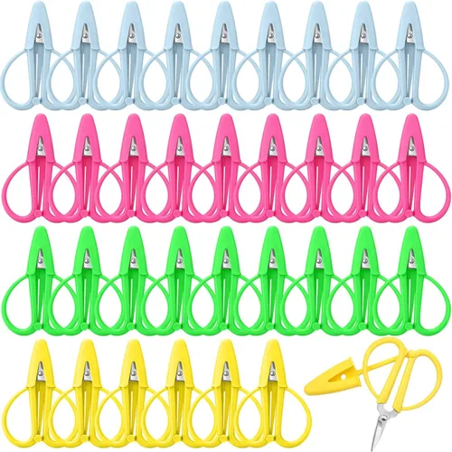 Mixweer 6 mini tijeras de hilo de viaje coloridas de 2.56 x 1.65 pulgadas, para volver a la escuela, herramienta pequeña de costura, cortaúñas para