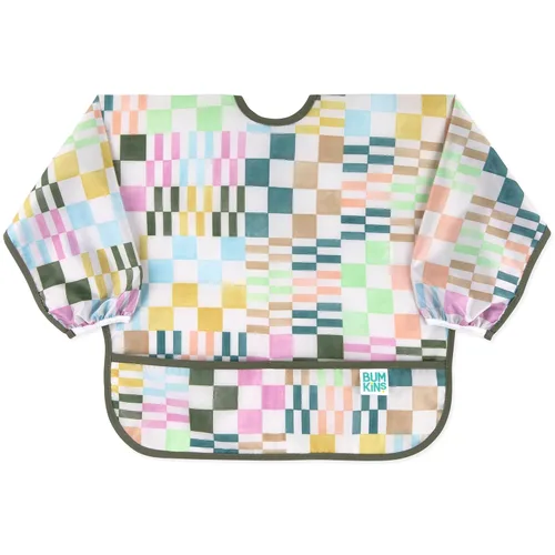 Miniatura 21 de Bumkins Babero con mangas para bebé, babero para niños pequeños, smock, tela impermeable, se adapta a edades de 6 a 24 meses, acuarela Acuarela E6