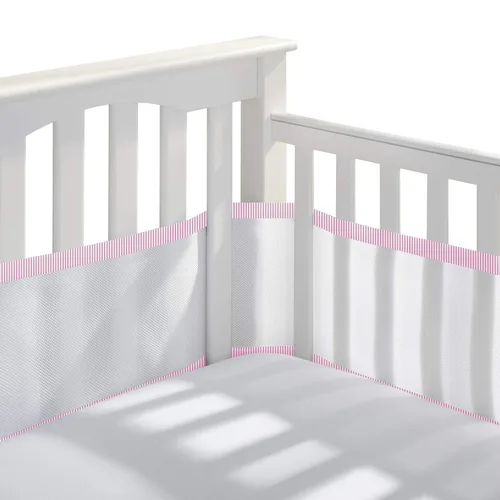 Miniatura 12 de BreathableBaby Forro de malla transpirable para cunas de tamaño completo, malla clásica de 3 mm, blanco (Tamaño 4FS cubre 3 o 4 lados)