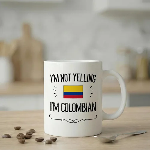 Miniatura 6 de Casitika Taza de café de 11 onzas con texto en inglés "I'm Not Yelling I'm Colombian" de Colombia. Idea de regalo para esposa, marido, amigo