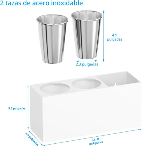 Miniatura 6 de NIUBEE Organizador de herramientas de peinado de montaje en pared - Soporte de gabinete de baño para secadores, planchas planas, rizadores - Blanco