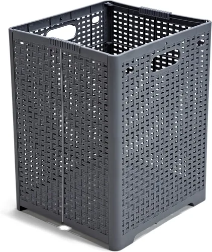 Miniatura 2 de Eslite Cestas de plástico plegables para la ropa sucia de 42 litros, cesta plegable para la ropa, paquete de 2 unidades (gris)