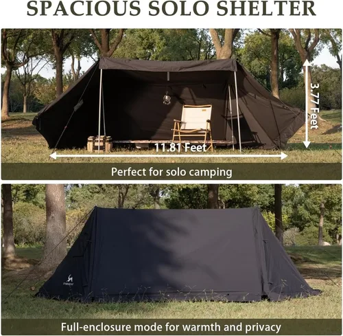 Miniatura 4 de TOMOUNT Tienda de campaña Bivy Refugio de lona para acampar para dos personas