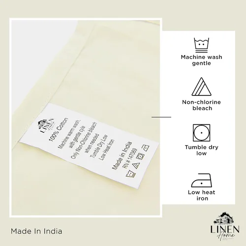Miniatura 4 de Linen Home Juego de 4 sábanas de percal de 100 % algodón, tamaño King, color crema, bolsillo profundo, 1 sábana encimera, 1 sábana bajera de 05