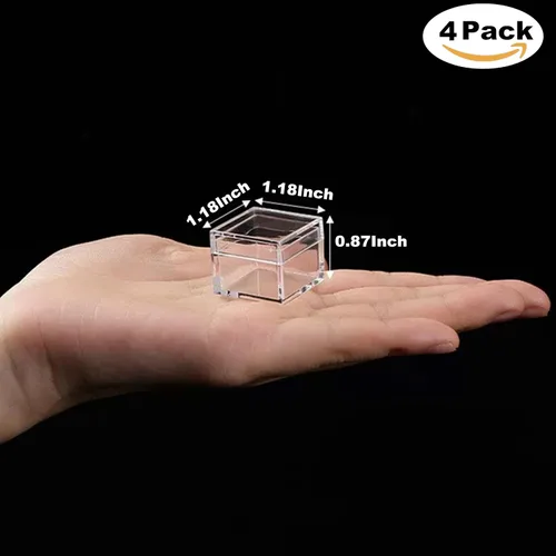 Miniatura 2 de KissYou Caja Pequeña de Acrílico con Tapa Cajas de Caramelo Transparentes para Exhibición Decoración de Fiesta Cubo Cuadrado de Plástico