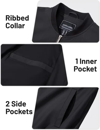 Miniatura 6 de TACVASEN Chaqueta Ligera para Hombre Chaqueta Bomber de Primavera Otoño Rompevientos Abrigos Casuales Elegantes con Bolsillos
