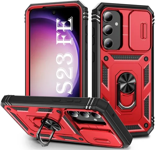 Miniatura 27 de PASNEW Funda para Samsung Galaxy S22 Ultra 5G, cubierta de cámara deslizante y soporte de dedo de metal giratorio de 360°, militar, resistente, a