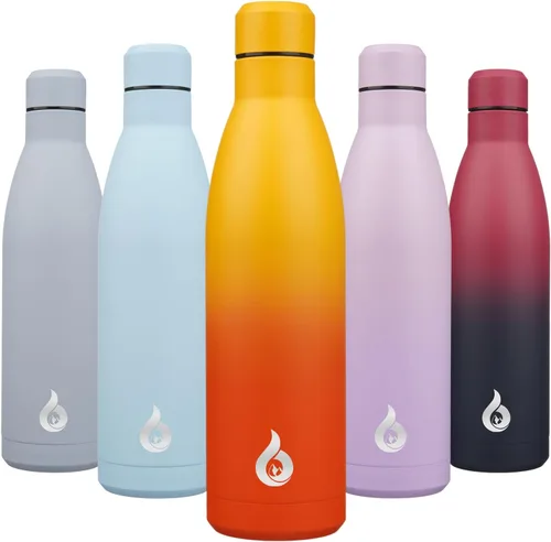 Miniatura 67 de BJPKPK Botella de Agua Aislada 17oz Botellas de Agua de Acero Inoxidable Apta para Lavavajillas Metal Térmica Mantiene Frío y Caliente, Gris Niebla