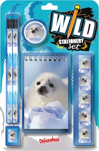Miniatura 23 de Deluxebase Wild Stationery Set - Tigre blanco de animales de papelería con 2 lápices, borrador, sacapuntas, regla y lindo cuaderno. Suministros