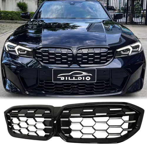 Miniatura 23 de Parrilla E90 – Rejilla negra de riñón individual compatible con BMW serie 3 E90 2009-2011 323i 328i 328xi 335d 335i 335xi Sedan LCI, E91 328i 328xi