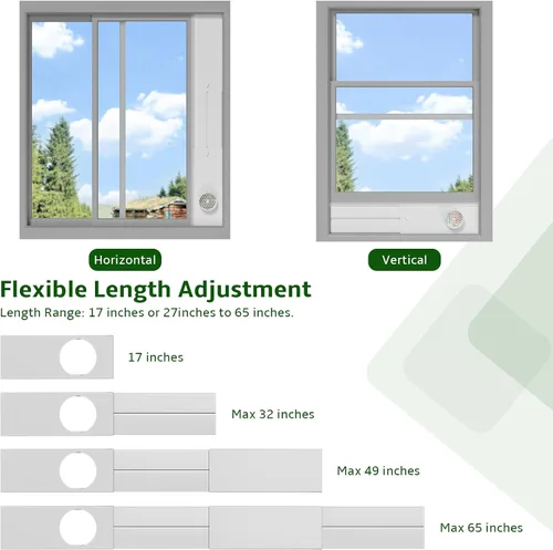 Miniatura 3 de Kit de ventilación de ventana para secadora BEWAVE, kit de ventilación de ventana compatible con manguera de ventilación de secadora de 4
