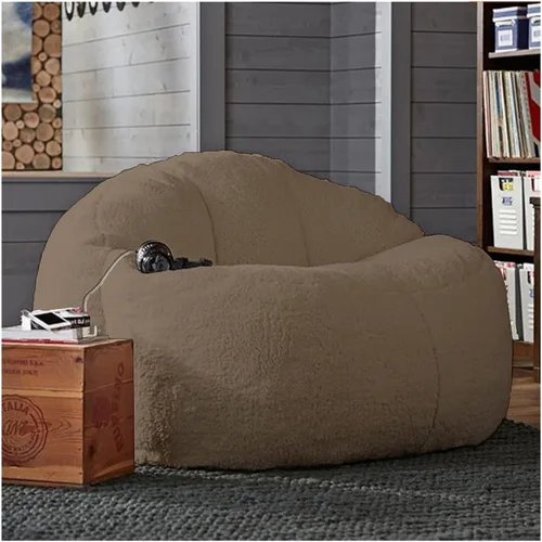 Miniatura 22 de Puf, sin relleno, muebles de sala de estar, grandes, redondos, suaves y esponjosos (solo incluye una funda, no un puf completo), de piel sintética
