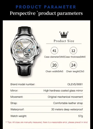 Miniatura 18 de OLEVS Relojes de esqueleto para hombre, automático, mecánico, de lujo, de cuero, impermeable, luminoso, reloj de pulsera para hombre