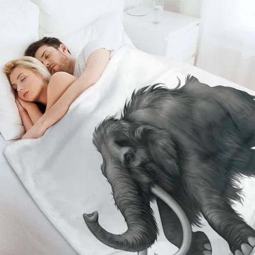 Miniatura 7 de Black Mammoth Elephant Walk Ultra Soft Flannel Fleece Bed Blanket Lightweight Cozy Throw for Sofa Couch Bedroom Premium Plush All Season Comfort