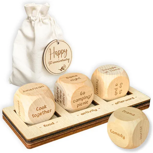 WOODAMORE Regalos de madera de aniversario de 1 año para novia, novio, regalos de madera para el primer aniversario para él y ella, regalos de