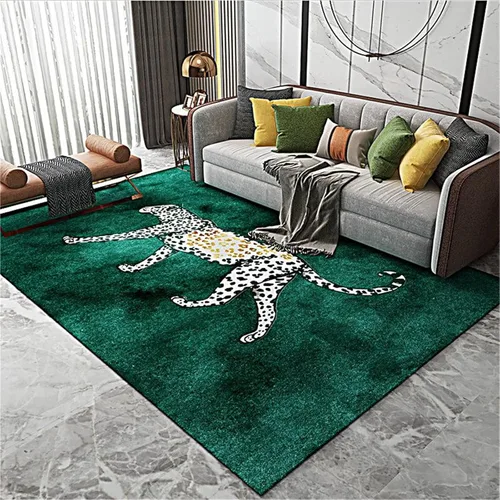 Miniatura 19 de Alfombra de área con estampado de leopardo, 3 x 5 pies, alfombra con estampado de guepardo africano majestuoso y vida silvestre, alfombra de pelo 15