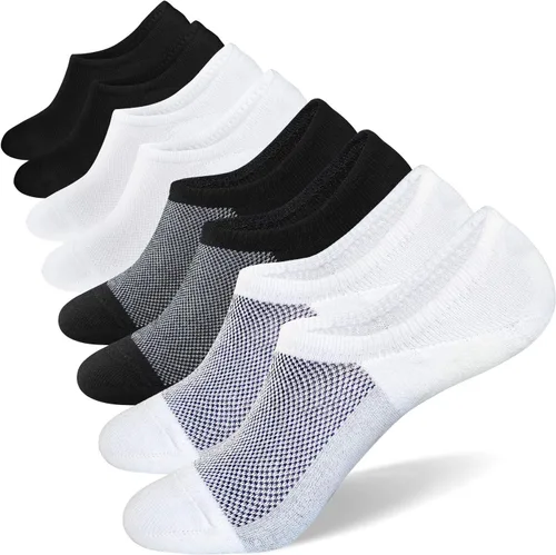 Miniatura 15 de SIXDAYSOX Calcetines invisibles para hombre, paquete de 6/8 unidades, de algodón, finos, corte bajo, antideslizantes para zapatos planos, tenis