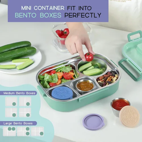 Miniatura 6 de VITEVER [Paquete de 6] Recipientes para Aderezo de Ensalada Para Llevar, 1.6 oz Recipientes Pequeños de Condimentos con Tapas, Tazas de Salsa