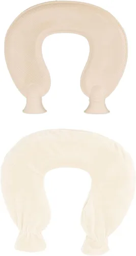 Miniatura 12 de ZJchao Bolsa de agua caliente, en forma de U, alivio del dolor de cuello y hombros, almohada de terapia de calor con funda de vellón, compresa fría
