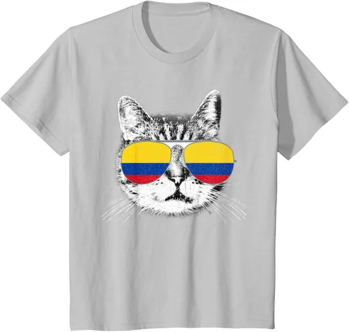 Miniatura 29 de Camisa de bandera de Colombia, orgullo colombiano, gato, hombres, mujeres, niños, camiseta de regalo