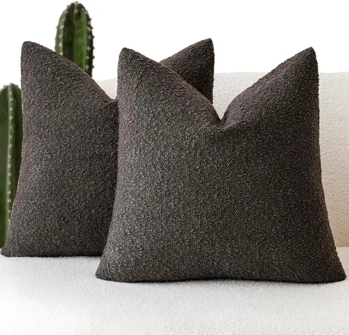 Miniatura 24 de Foindtower - Juego de 2 fundas decorativas de textura de bucle, fundas de almohada acentuadas, fundas de cojín sólidas, neutrales, para sofá, silla