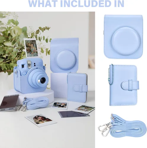 Miniatura 2 de Fuji Mini 12 - Funda para cámara y álbum de fotos, funda protectora de cuero compatible con cámara instantánea Instax Mini 12 con álbum de fotos