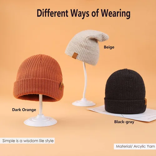 Miniatura 6 de Moon Kitty 2 piezas Gorro de bebé suave Gorro de bebé cálido de punto Gorro de invierno para bebé para niños