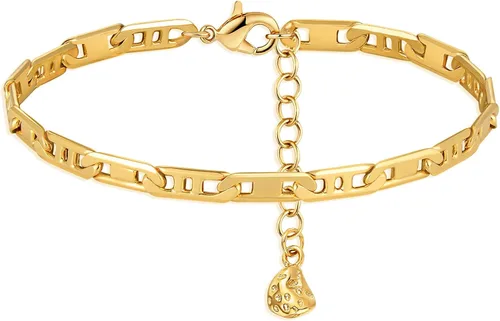 Miniatura 7 de BENEIGE Pulsera para mujer chapada en oro de 14 quilates, clip de papel satélite, bola ovalada, caja de cable, cadena de eslabones en capas