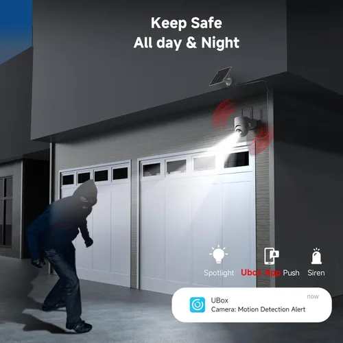 Miniatura 6 de Oculview Cámaras de seguridad solar 2K inalámbricas para exteriores, 2 cámaras inalámbricas para exteriores con visión de 360°, cámaras