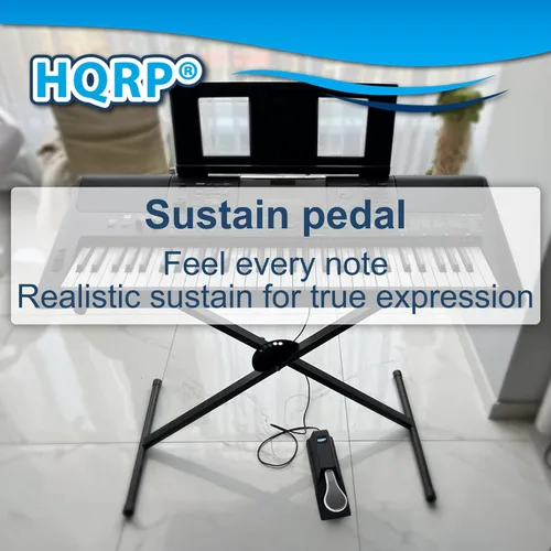 Miniatura 8 de HQRP Pedal Sustain para teclado, cable de 6.5 pies, enchufe universal de 1/4 pulgadas, interruptor de polaridad, compatible con pianos digitales