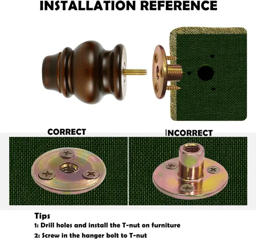 Miniatura 6 de Michanco Juego de 4 patas de madera para muebles de 3 pulgadas, patas de repuesto para sofá otomano Antiguo de 3 pulgadas