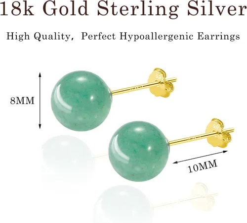 Miniatura 16 de SmileBelle Aretes tipo dormilona para mujer, de plata de ley de 18 quilates, con turquesa, como regalo de cumpleaños, aretes de cristal de perlas
