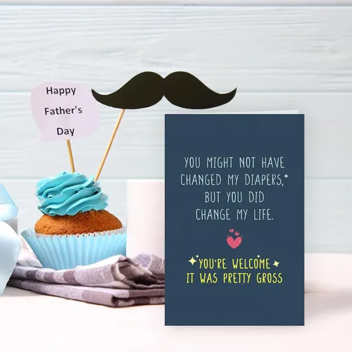 Miniatura 8 de Nchigedy Divertida tarjeta de cumpleaños de hijastros, tarjeta humorística del día del padre para padrastro, tarjetas del día de la madre