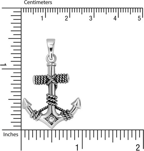Miniatura 3 de withlovesilver sólida plata de ley 925encanto Mariner Anchor Colgante 2partes