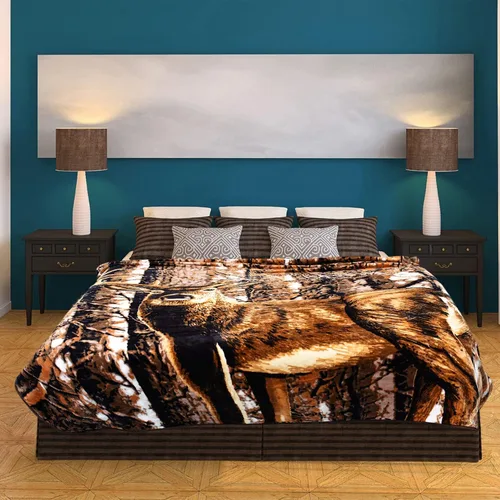 Miniatura 4 de Manta con diseño de lobo, 3.5 libras, ultra suave, de felpa, cálida
