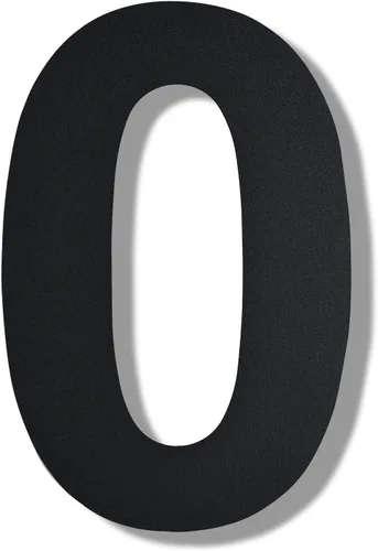 BetLight Números de casa modernos, 8 pulgadas de alto, de acero inoxidable, flotante, número de dirección para exterior/negro/número 0