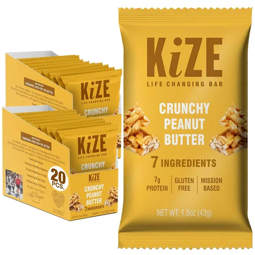 Miniatura 38 de KiZE Energy Bars - Barras energéticas de reemplazo de comidas con alto contenido de proteínas, a base de mantequilla de almendras, sin gluten, sin