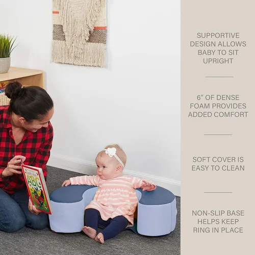 Miniatura 6 de Factory Direct Partners 10423-NVPB SoftScape Anillo de Soporte y Asiento para Bebés y Niños Pequeños, Asiento de Piso de Espuma Acolchada con Fondo
