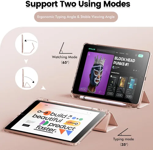 Miniatura 7 de INFILAND Funda para iPad de 9ª generación 2021/iPad de 8ª generación 2020/iPad de 7ª generación 2019, funda protectora transparente de cristal