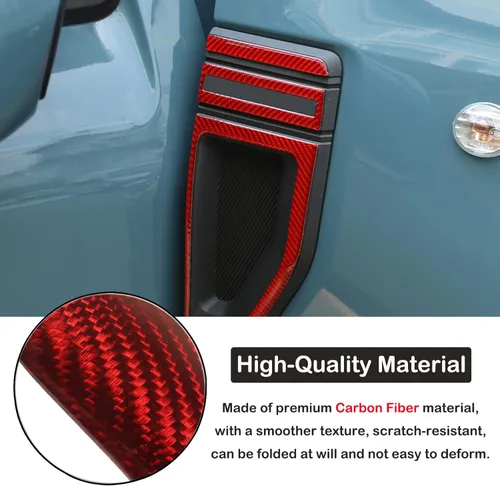 Miniatura 3 de Cubiertas de ventilaciones laterales del guardabarros del automóvil, tira de moldura compatible con Ford Maverick 2022-2025 2026, fibra de carbono