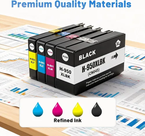Miniatura 2 de Paquete combinado de cartuchos de tinta 950XL 951XL compatibles con cartuchos de tinta HP 950 951, paquete combinado para HP OfficeJet Pro 8600 8610